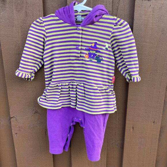 le top Other - Vintage le top baby girl 3m Halloween purple and green stripes witch outfit